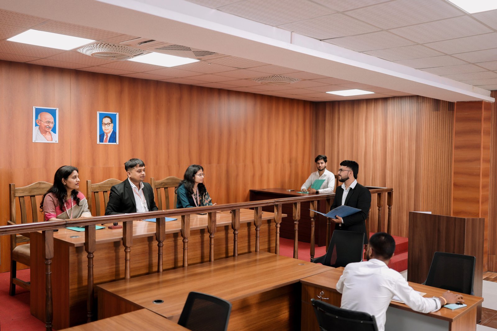 Law students with legal books